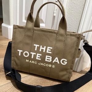 Marc Jacobs Brown Canvas Tote Bag with Bold Branding